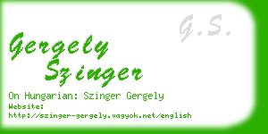 gergely szinger business card